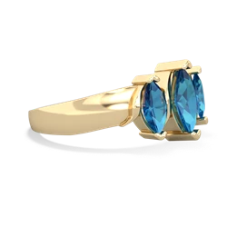 Aquamarine Three Peeks 14K Yellow Gold ring R2433