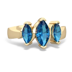 Tanzanite Three Peeks 14K Yellow Gold ring R2433