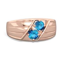 London Topaz Men's Streamline 14K Rose Gold ring R0460