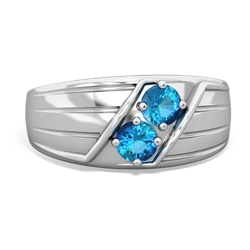 London Topaz Men's Streamline 14K White Gold ring R0460