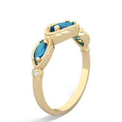 London Topaz Milgrain Marquise 14K Yellow Gold ring R5700