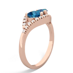 London Topaz Mother And Child 14K Rose Gold ring R3010