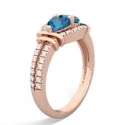 London Topaz Art-Deco Keepsake 14K Rose Gold ring R5630