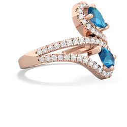 London Topaz Diamond Dazzler 14K Rose Gold ring R3000