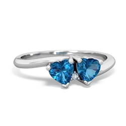 London Topaz Sweethearts 14K White Gold ring R5260