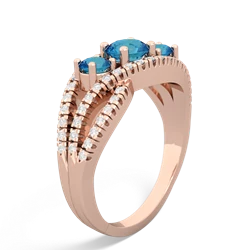 Sapphire Three Stone Aurora 14K Rose Gold ring R3080