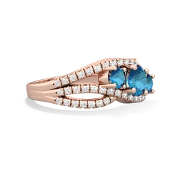 Blue Topaz Three Stone Aurora 14K Rose Gold ring R3080