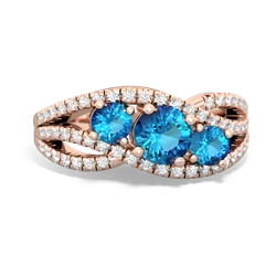 Opal Three Stone Aurora 14K Rose Gold ring R3080