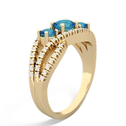 London Topaz Three Stone Aurora 14K Yellow Gold ring R3080