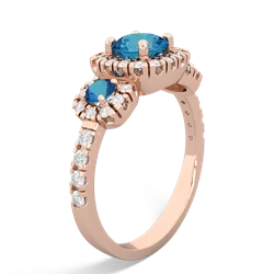 Lab Sapphire Regal Halo 14K Rose Gold ring R5350