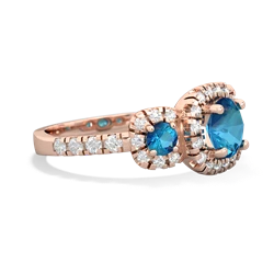 London Topaz Regal Halo 14K Rose Gold ring R5350