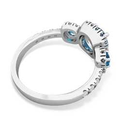 Lab Sapphire Regal Halo 14K White Gold ring R5350