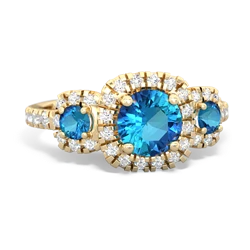 Sapphire Regal Halo 14K Yellow Gold ring R5350