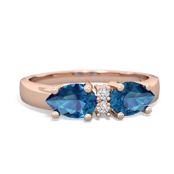 London Topaz Pear Bowtie 14K Rose Gold ring R0865