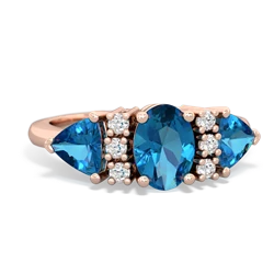 Tanzanite Antique Style Three Stone 14K Rose Gold ring R2186