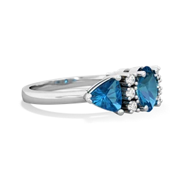 Sapphire Antique Style Three Stone 14K White Gold ring R2186