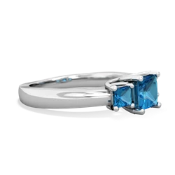 London Topaz Three Stone Trellis 14K White Gold ring R4015