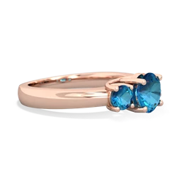 London Topaz Three Stone Round Trellis 14K Rose Gold ring R4018