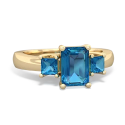 Alexandrite Three Stone Emerald-Cut Trellis 14K Yellow Gold ring R4021