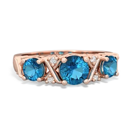 Tanzanite Hugs And Kisses 14K Rose Gold ring R5016