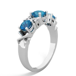 Aquamarine Hugs And Kisses 14K White Gold ring R5016