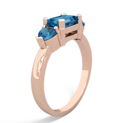 Aquamarine Three Stone 14K Rose Gold ring R5235