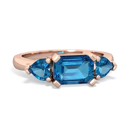 Aquamarine Three Stone 14K Rose Gold ring R5235