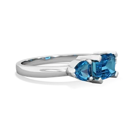 Blue Topaz Three Stone 14K White Gold ring R5235