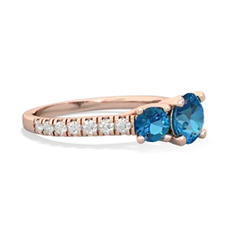 Turquoise Pave Trellis 14K Rose Gold ring R5500