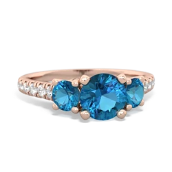 Aquamarine Pave Trellis 14K Rose Gold ring R5500