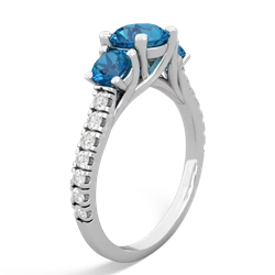 London Topaz Pave Trellis 14K White Gold ring R5500