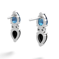 London Topaz Bowtie Drop 14K White Gold earrings E0865