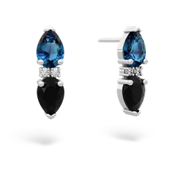 London Topaz Bowtie Drop 14K White Gold earrings E0865