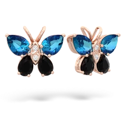 London Topaz Butterfly 14K Rose Gold earrings E2215