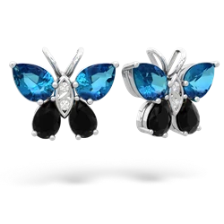 London Topaz Butterfly 14K White Gold earrings E2215