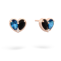 London Topaz 'Our Heart' 14K Rose Gold earrings E5072