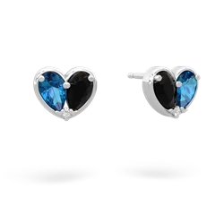 London Topaz 'Our Heart' 14K White Gold earrings E5072