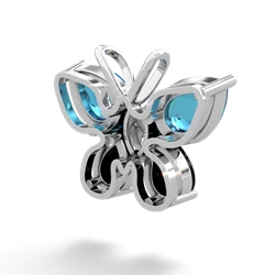 London Topaz Butterfly 14K White Gold pendant P2215