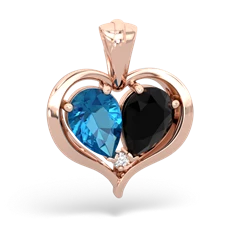 London Topaz Two Become One 14K Rose Gold pendant P5330