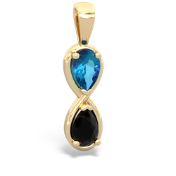 London Topaz Infinity 14K Yellow Gold pendant P5050