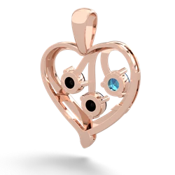 London Topaz Glowing Heart 14K Rose Gold pendant P2233