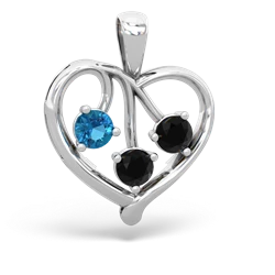 London Topaz Glowing Heart 14K White Gold pendant P2233