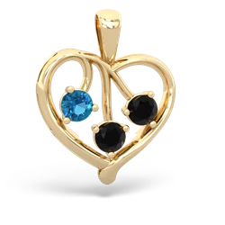 London Topaz Glowing Heart 14K Yellow Gold pendant P2233