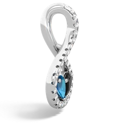 London Topaz Pave Twist 'One Heart' 14K White Gold pendant P5360