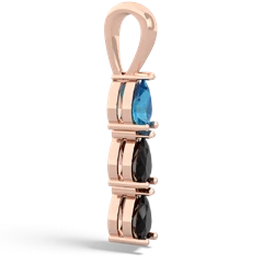 London Topaz Dew Drops 14K Rose Gold pendant P2251