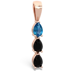 London Topaz Dew Drops 14K Rose Gold pendant P2251