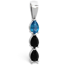 London Topaz Dew Drops 14K White Gold pendant P2251