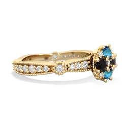 London Topaz Sparkling Tiara Cluster 14K Yellow Gold ring R26293RD