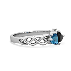 London Topaz Heart To Heart Braid 14K White Gold ring R5870