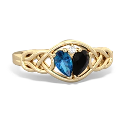 London Topaz Celtic Love Knot 14K Yellow Gold ring R5420